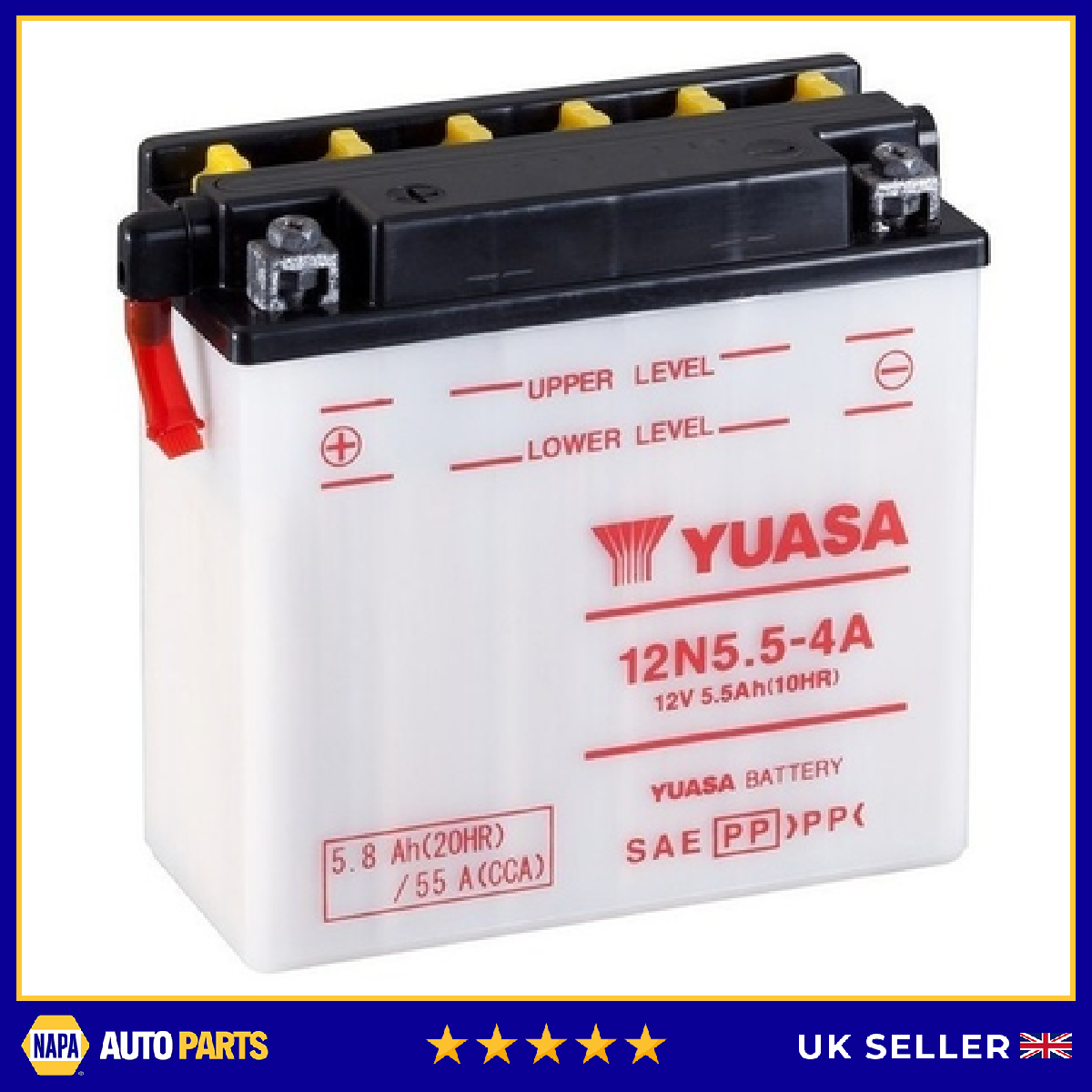 Batería Original Yuasa 12N5.5-4A Alta Potencia Bicicleta Moto 12N5.54A-