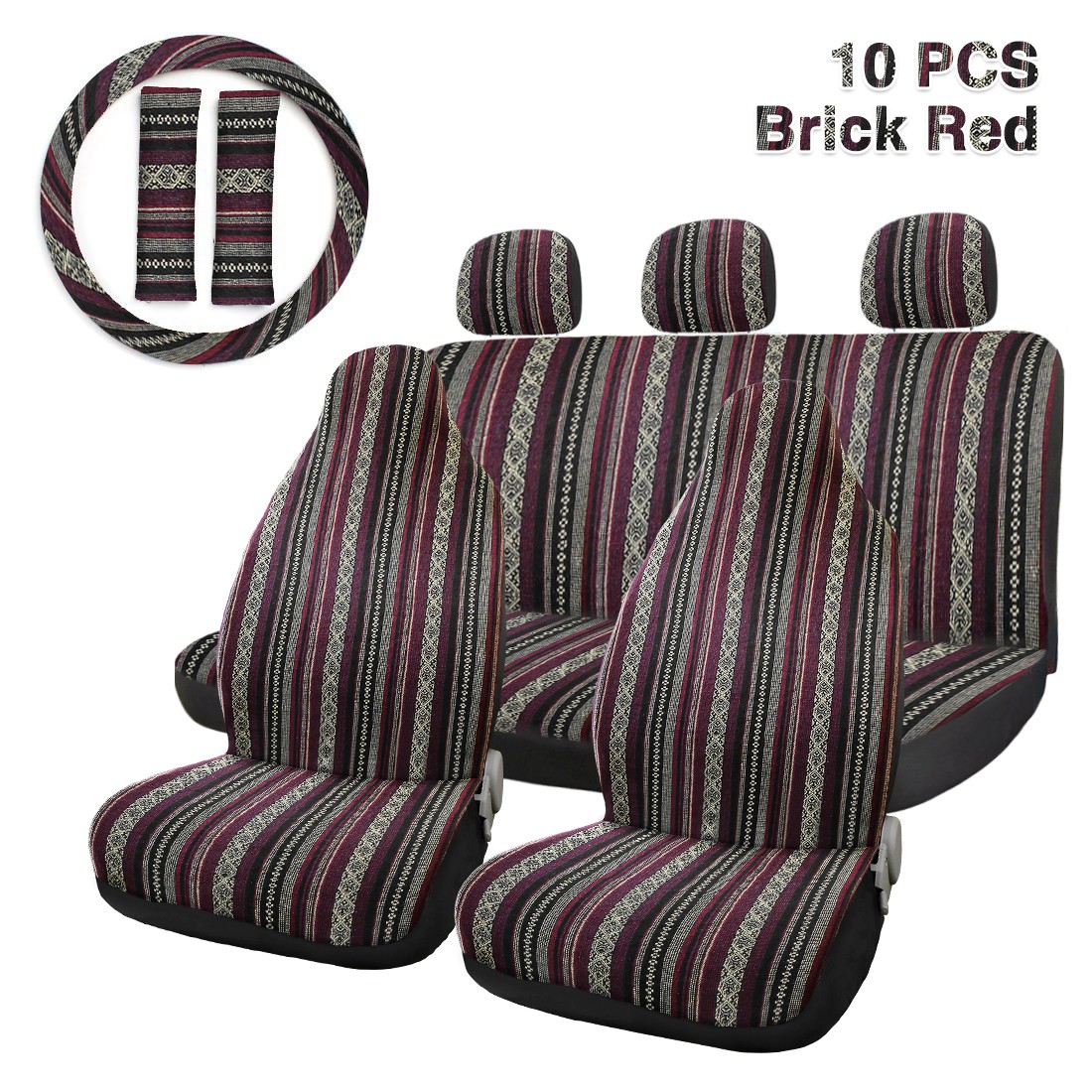 Protector de cubierta de asiento de cubo estilo manta automotriz universal para automóvil 10 un.-