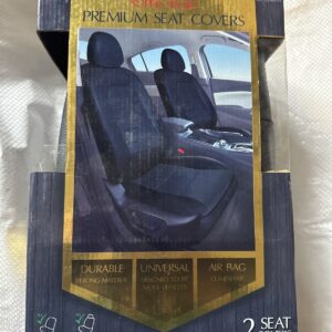 Par de fundas de asiento de cuero sintético negro Pilot Automotive SC-436EE-2 (NUEVO)-