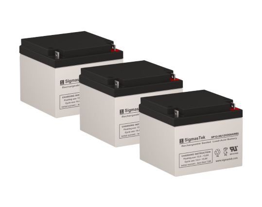 Pack of 3 x SigmasTek SP12-26 (NB) SLA Batteries - 12V 26Ah NB Terminal