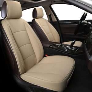 EDEALYN 1 Paquete Cubierta de Asiento Automotriz de Lujo Impermeable Cuero PU Delantero Coche...-