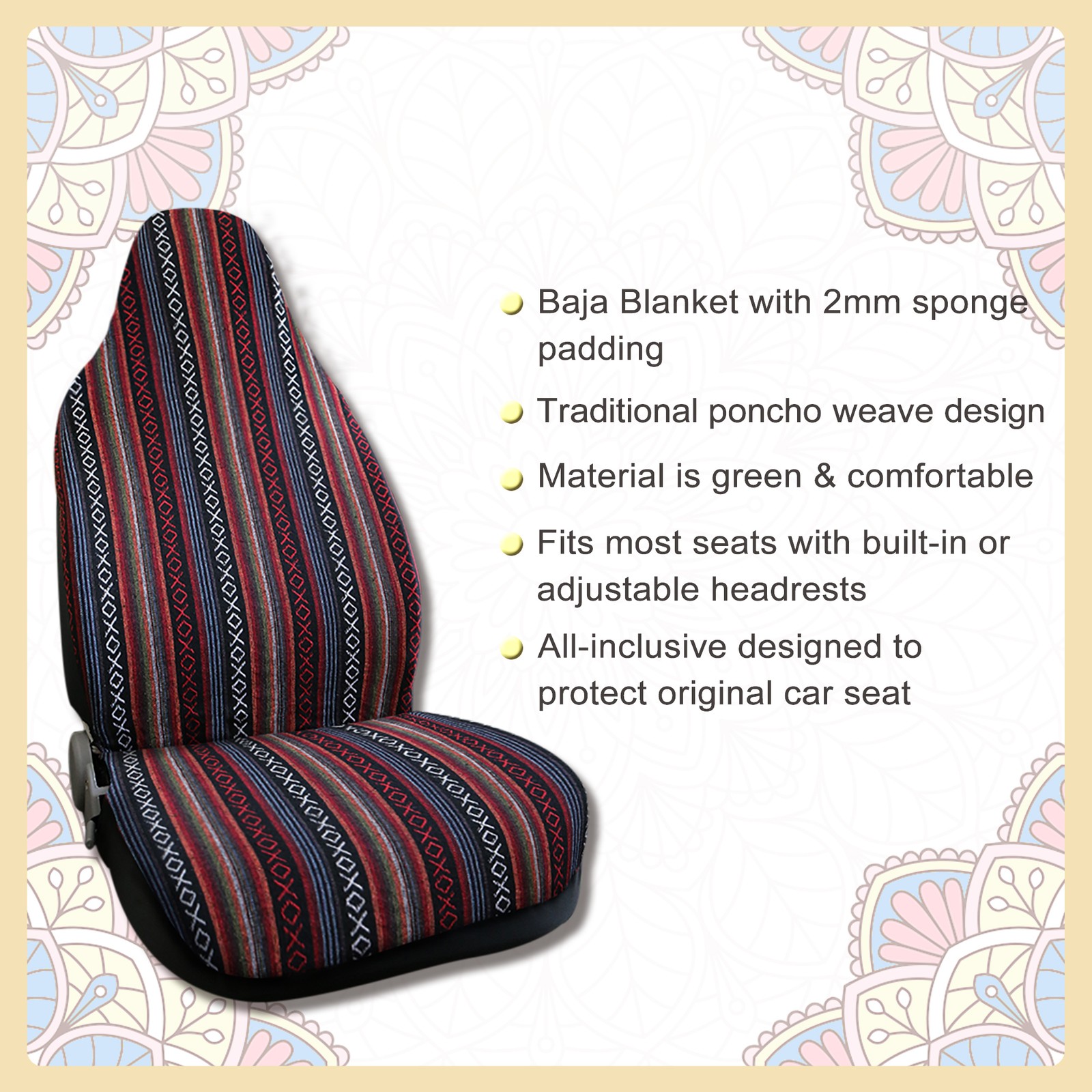 Manta Suave Universal Cubo Asiento Cubierta Alfombrilla para Coche Automotriz Artículo de 1- - Image 2