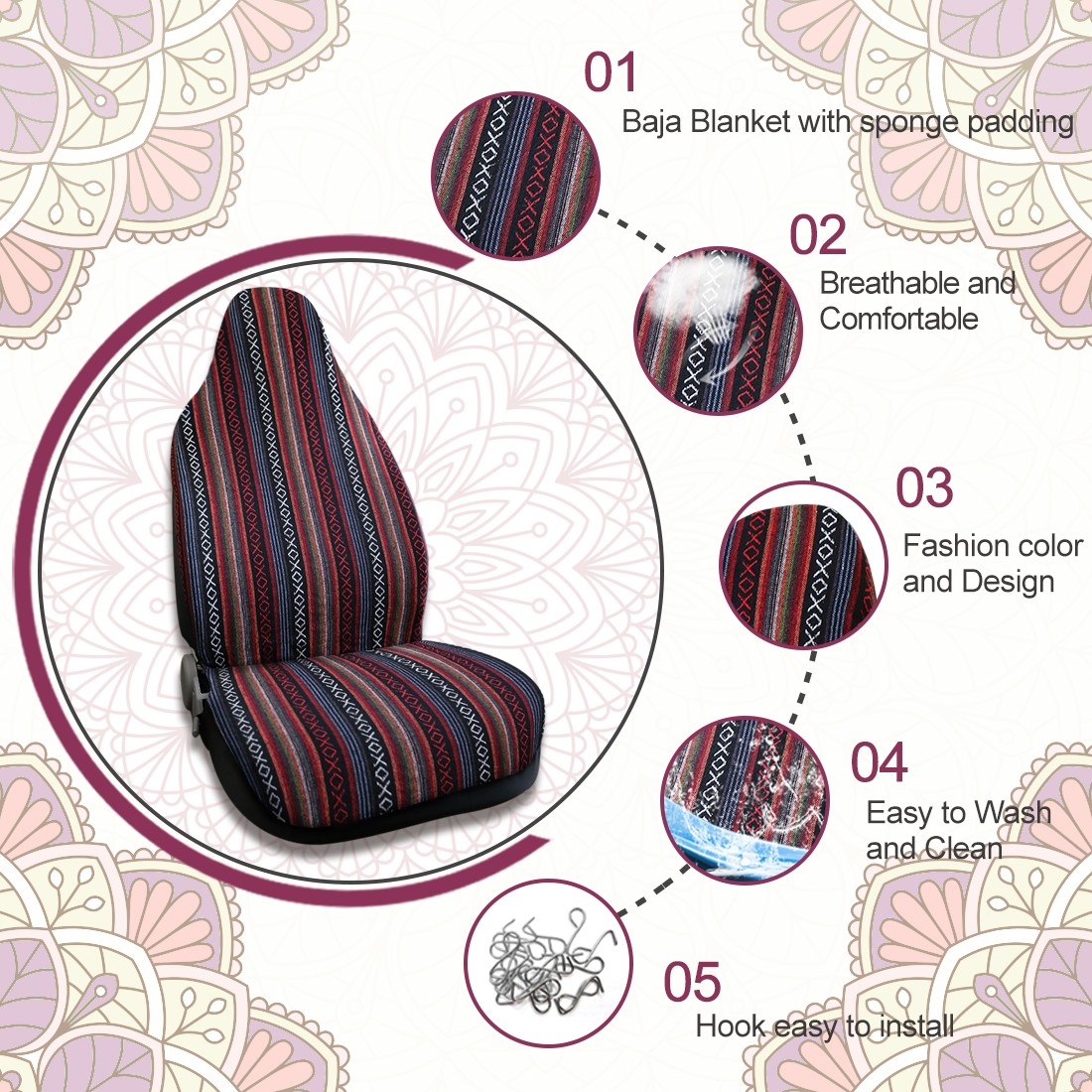 Manta Suave Universal Cubo Asiento Cubierta Alfombrilla para Coche Automotriz Artículo de 1- - Image 3