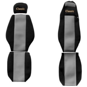 Juego de fundas de asiento delanteras textiles gris F-CORE Classic camión-