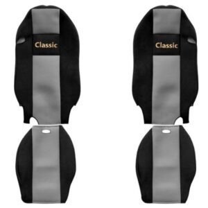 Juego de fundas de asiento delanteras textiles gris F-CORE Classic camión-