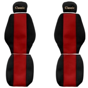 Juego de fundas de asiento de camión F-CORE Classic fundas de asiento delanteras textiles rojas-