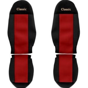Juego de fundas de asiento de camión F-CORE Classic fundas de asiento delanteras textiles rojas-