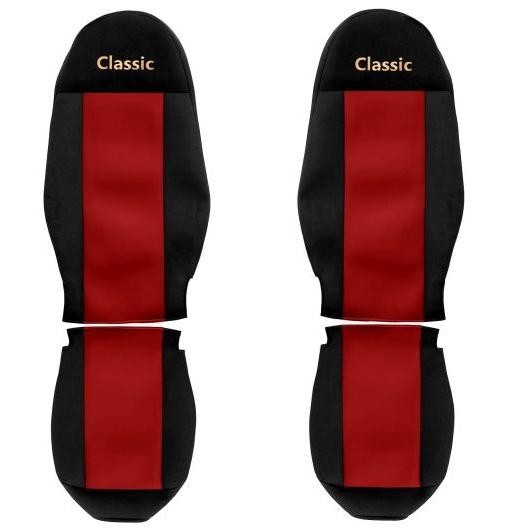Juego de fundas de asiento de camión F-CORE Classic fundas de asiento delanteras textiles rojas- - Image 3