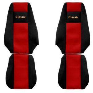 Juego de fundas de asiento F-CORE Classic textil rojo para RENAULT TRUCKS-