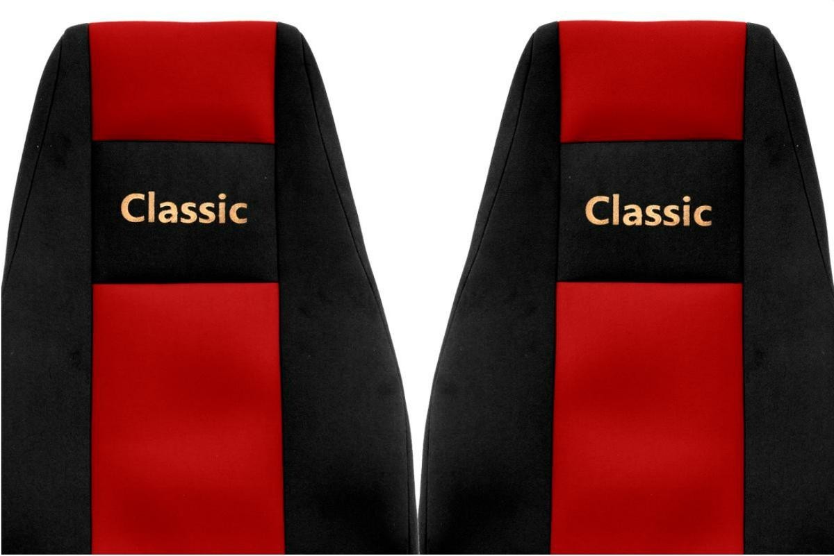Juego de fundas de asiento F-CORE Classic textil rojo para RENAULT TRUCKS- - Image 4