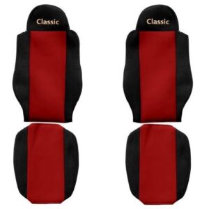 Juego de fundas de asiento de camión F-CORE Classic fundas de asiento delanteras textiles rojas para MAN TGA-