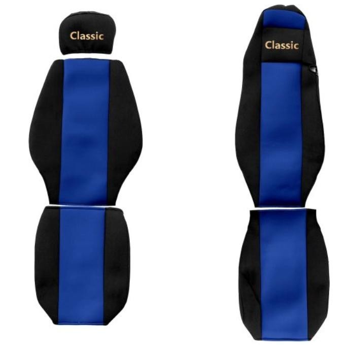 Juego de fundas de asiento de camión F-CORE Classic textil azul-