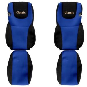 Juego de fundas de asiento de camión F-CORE Classic textil azul-