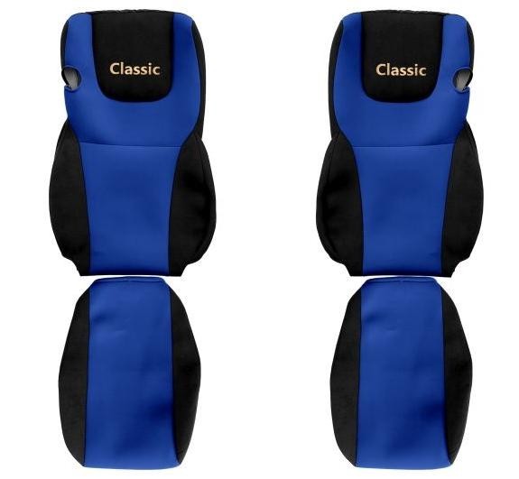 Juego de fundas de asiento de camión F-CORE Classic textil azul-
