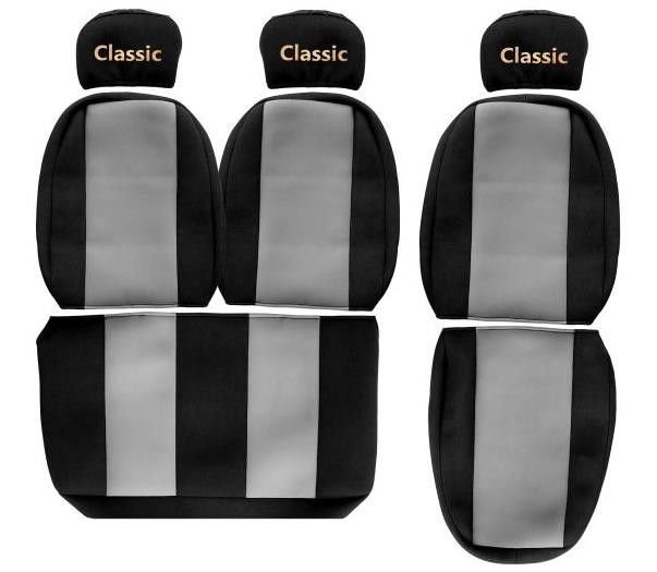 Juego de fundas de asiento delanteras textiles gris F-CORE Classic camión-