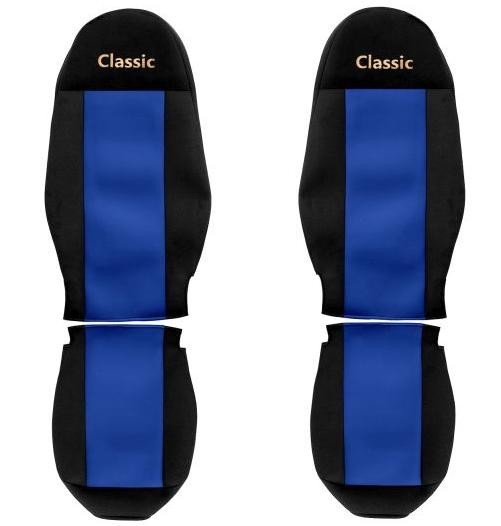 Juego de fundas de asiento de camión F-CORE Classic textil azul-