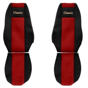 Juego de fundas de asiento de camión F-CORE Classic fundas de asiento delanteras textiles rojas-