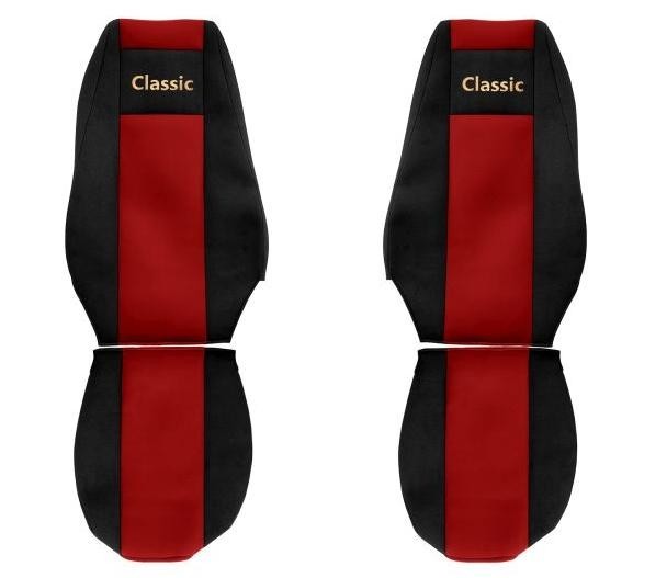 Juego de fundas de asiento de camión F-CORE Classic fundas de asiento delanteras textiles rojas-