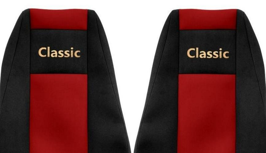 Juego de fundas de asiento de camión F-CORE Classic fundas de asiento delanteras textiles rojas- - Image 2