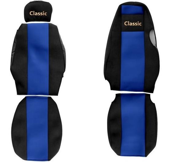 Juego de fundas de asiento de camión F-CORE Classic textil azul-
