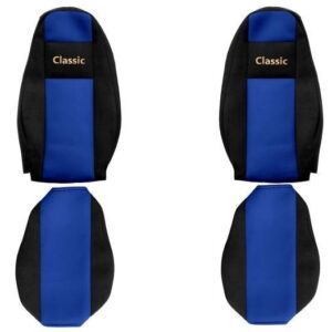 Juego de fundas de asiento de camión F-CORE Classic textil azul-