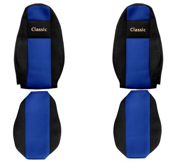 Juego de fundas de asiento de camión F-CORE Classic textil azul-
