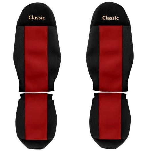 Juego de fundas de asiento de camión F-CORE Classic fundas de asiento delanteras textiles rojas-
