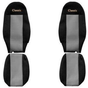 Juego de fundas de asiento delanteras textiles gris F-CORE Classic camión-