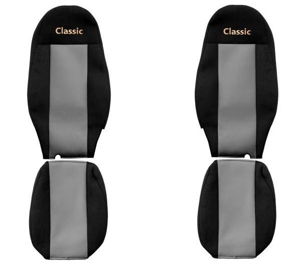 Juego de fundas de asiento delanteras textiles gris F-CORE Classic camión-