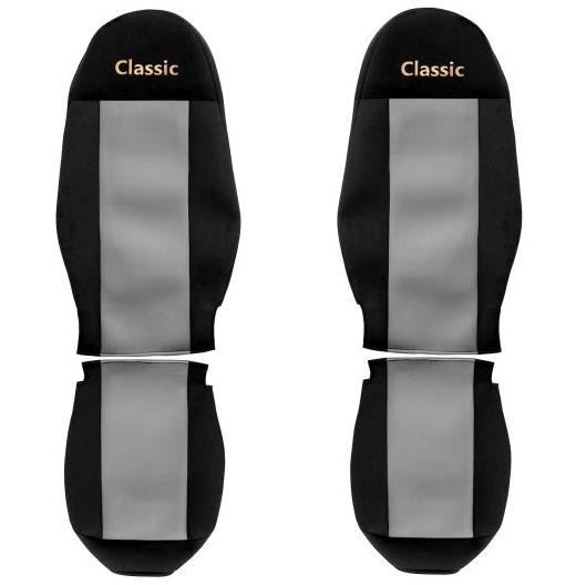 Juego de fundas de asiento delanteras textiles gris F-CORE Classic camión-