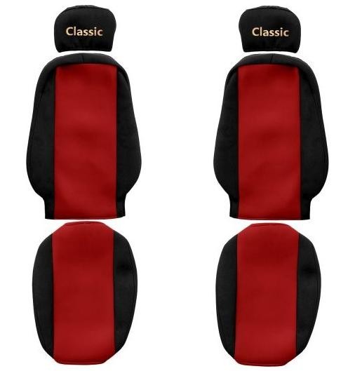 Juego de fundas de asiento de camión F-CORE Classic fundas de asiento delanteras textiles rojas- - Image 3