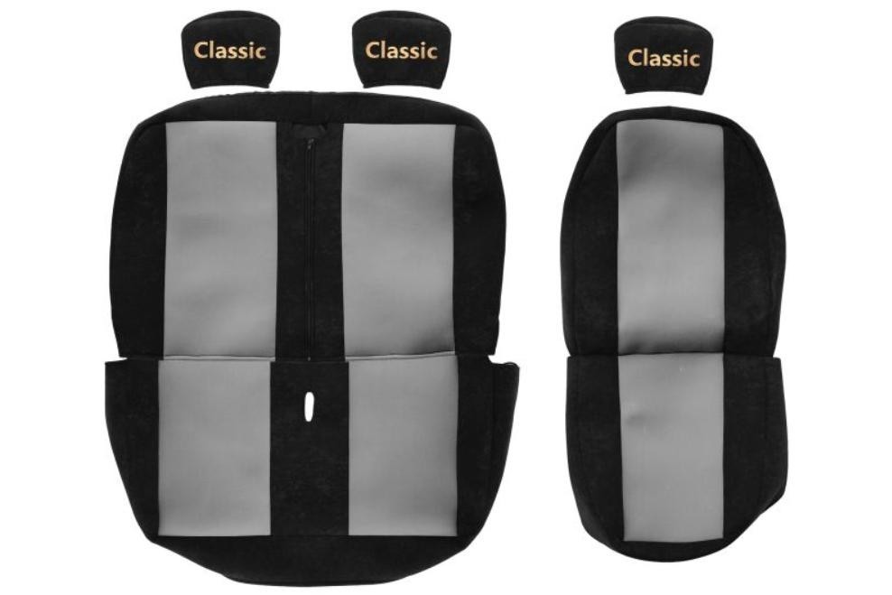 Funda de asiento F-CORE CLASSIC negra/gris para RENAULT MASTER II Bus-
