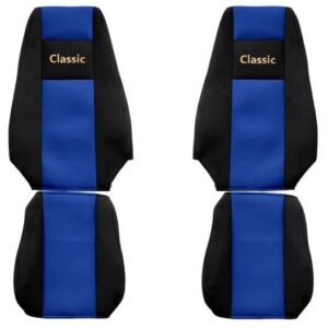 Juego de fundas de asiento de camión F-CORE Classic textil azul-