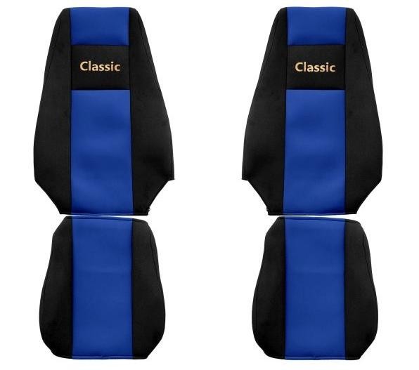 Juego de fundas de asiento de camión F-CORE Classic textil azul-