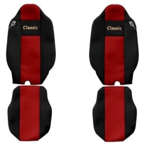 Juego de fundas de asiento de camión F-CORE Classic fundas de asiento delanteras textiles rojas-