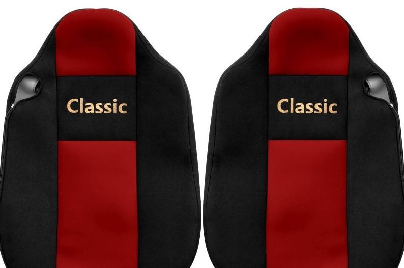 Juego de fundas de asiento de camión F-CORE Classic fundas de asiento delanteras textiles rojas- - Image 3