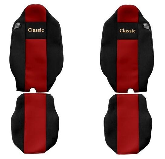 Juego de fundas de asiento de camión F-CORE Classic fundas de asiento delanteras textiles rojas- - Image 4