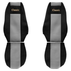Juego de fundas de asiento delanteras textiles gris F-CORE Classic camión-