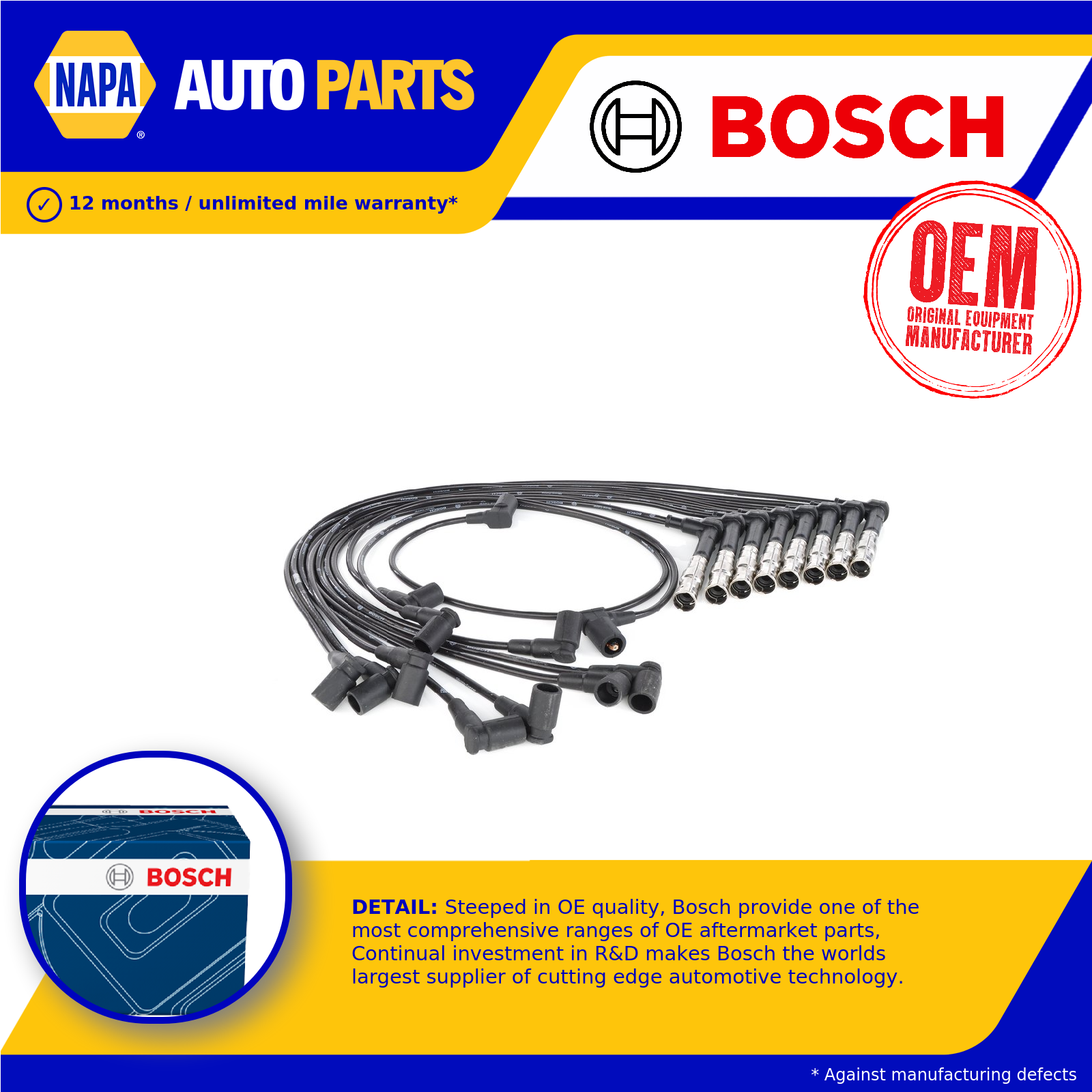 Juego de cables de encendido HT para MERCEDES S420 W140 4.2 93 a 98 originales Bosch-