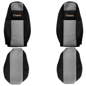 Juego de fundas de asiento delanteras textiles gris F-CORE Classic camión-