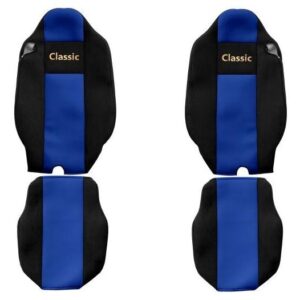 Juego de fundas de asiento de camión F-CORE Classic textil azul-