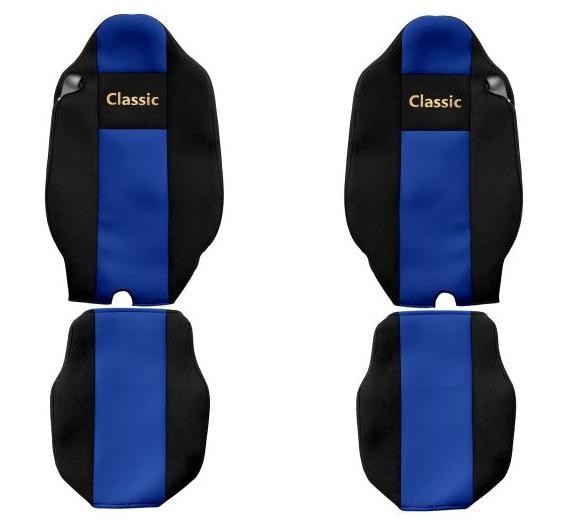 Juego de fundas de asiento de camión F-CORE Classic textil azul-