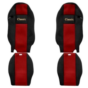 Juego de fundas de asiento de camión F-CORE Classic fundas de asiento delanteras textiles rojas-