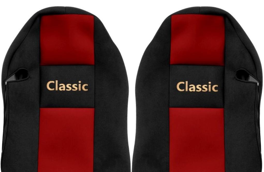 Juego de fundas de asiento de camión F-CORE Classic fundas de asiento delanteras textiles rojas- - Image 3