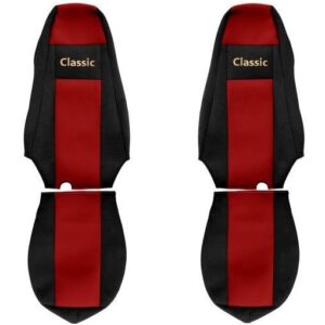 Juego de fundas de asiento de camión F-CORE Classic fundas de asiento delanteras textiles rojas-