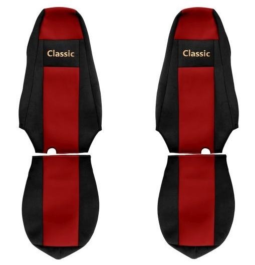 Juego de fundas de asiento de camión F-CORE Classic fundas de asiento delanteras textiles rojas- - Image 4