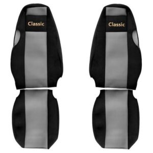 Juego de fundas de asiento de camión F-CORE Classic fundas de asiento delanteras textiles gris para SCANIA-