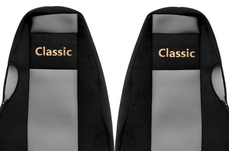 Juego de fundas de asiento de camión F-CORE Classic fundas de asiento delanteras textiles gris para SCANIA- - Image 3