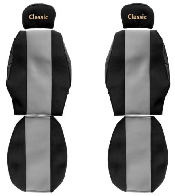 Juego de fundas de asiento de camión F-CORE Classic fundas de asiento delanteras textiles gris para SCANIA-