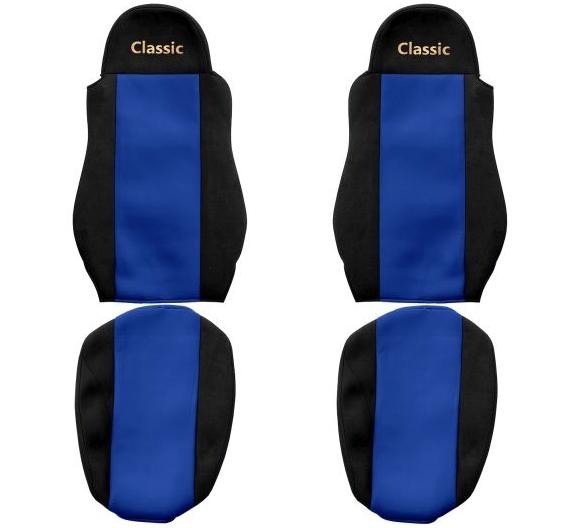 Juego de fundas de asiento de camión F-CORE Classic textil azul para DAF 95 XF-